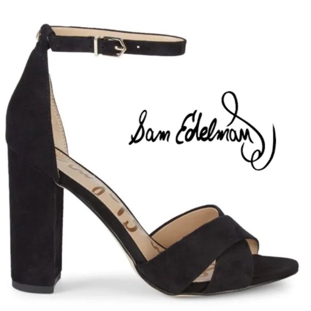 Sam Edelman Yancy - Black Suede Block Heel - Multiple Sizes - Picture 2 of 14